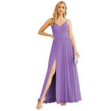 Spaghetti Strap Bridesmaid Dresses for Women Chiffon Long Formal Party Prom Gowns