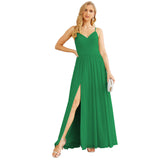 Spaghetti Strap Bridesmaid Dresses for Women Chiffon Long Formal Party Prom Gowns