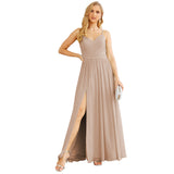 Spaghetti Strap Bridesmaid Dresses for Women Chiffon Long Formal Party Prom Gowns