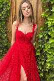 Off The Shoulder A-line Sleeveless Applique Prom Dress with Front Split