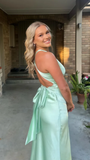 Sexy Backless Mermaid Party Prom Dress Formal Satin Evening Gown Y8119