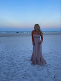 Charming Strapless A-line Beach Dress Long Evening Dress Y6928