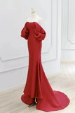 Charming Mermaid Satin Prom Dress Vintage Evening Dress Y4371