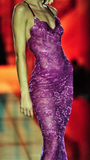 Sexy Lace Mermaid Prom Dress Spaghetti Straps Purple Evening Gown Y8204