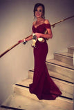 Ravishing Red Off-the-Shoulder Mermaid Prom Gown