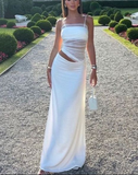 Sexy White Tight Evening Dress Aesthetic Outfit Dress Y4664