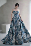 New Style Detachable Sleeve Long Prom Dress Unique Formal Evening Dress Y6081