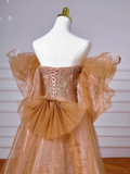 Luxury Off The Shoulder Tulle Beaded Prom Dress Long Mermaid Evening Dress Y8610
