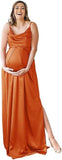 Spaghetti Strap Maternity Bridesmaid Dress for Photoshoot Long Satin Leg Split Pregnant Prom Party Gown