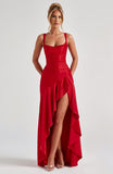 Satin Ruffles Prom Dresses for Teens Hi-Low Aline Cocktail Dresses for Women QA204