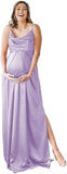 Spaghetti Strap Maternity Bridesmaid Dress for Photoshoot Long Satin Leg Split Pregnant Prom Party Gown