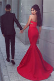 Scarlet Strapless Open Back Sweetheart Mermaid Long Evening Gown