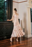 Sweet Pink Sweetheart Straps Mermaid Evening Dress Satin Long Prom Dress Y8092