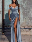 Mermaid Satin Long Prom Dress with Slit