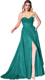 Women's Glitter Prom Dresses Long with Slit 2025 Spaghetti Strap Formal Evening Party Maxi Gown