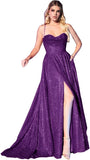 Women's Glitter Prom Dresses Long with Slit 2025 Spaghetti Strap Formal Evening Party Maxi Gown