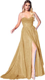 Women's Glitter Prom Dresses Long with Slit 2025 Spaghetti Strap Formal Evening Party Maxi Gown