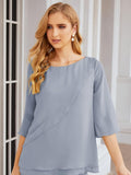 Sunnderly Chiffon Mother of The Bride Dress Plus Size Pant Suits Ruffle Layers