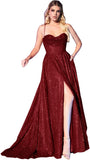 Women's Glitter Prom Dresses Long with Slit 2025 Spaghetti Strap Formal Evening Party Maxi Gown