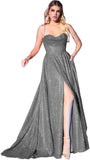 Women's Glitter Prom Dresses Long with Slit 2025 Spaghetti Strap Formal Evening Party Maxi Gown