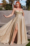 Women's Glitter Prom Dresses Long with Slit 2025 Spaghetti Strap Formal Evening Party Maxi Gown