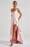 Satin Ruffles Prom Dresses for Teens Hi-Low Aline Cocktail Dresses for Women QA204