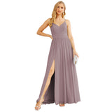Spaghetti Strap Bridesmaid Dresses for Women Chiffon Long Formal Party Prom Gowns