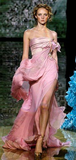 Pretty Pink Chiffon Appliques Party Prom Dress,A Line Slit Evening Dress Y8436