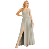 Spaghetti Strap Bridesmaid Dresses for Women Chiffon Long Formal Party Prom Gowns