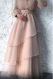 Charming A-line Long Sleeves Evening Dress Y5812