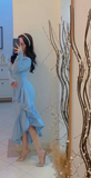 Elegant Blue V Neck Mermaid Prom Dress Formal Evening Gown Y8181