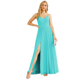 Spaghetti Strap Bridesmaid Dresses for Women Chiffon Long Formal Party Prom Gowns