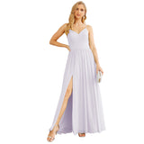 Spaghetti Strap Bridesmaid Dresses for Women Chiffon Long Formal Party Prom Gowns