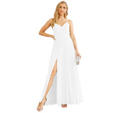 Spaghetti Strap Bridesmaid Dresses for Women Chiffon Long Formal Party Prom Gowns