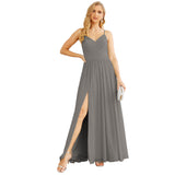 Spaghetti Strap Bridesmaid Dresses for Women Chiffon Long Formal Party Prom Gowns