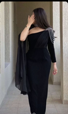 Chic Black Evening Dress Black Formal Gown Y4886