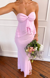 Classy Pink Sweetheart Neck Chiffon Ruffle Evening Dress Cute Prom Dress Y8323