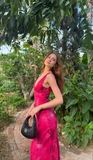 Elegant Deep V Neck Print Floral Evening Dress Prom Gown Y4548