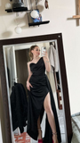Elegant Black One Shoulder Prom Dress Black Evening Dress Y5782
