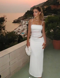 Sexy White Tight Evening Dress Aesthetic Outfit Dress Y4664