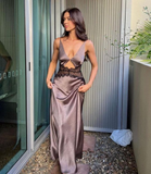 Sexy Cut Out Lace Prom Dress Evening Dress Vacation Party Dress Y7010