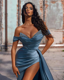 Mermaid Satin Long Prom Dress with Slit