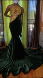 Charming Green Mermaid Evening Dress Green Evening Gown Y6537
