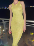 Chic Sequin Sheath Blue Long Prom Dress Evening Dress Y7754