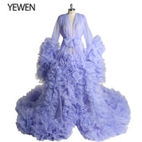 Elegant Maternity Photography Prop Pregnancy Dress for Photo Shooting Organza Ruffle Pregnant Women Dresses Maxi Maternity Gown
