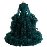 Elegant Maternity Photography Prop Pregnancy Dress for Photo Shooting Organza Ruffle Pregnant Women Dresses Maxi Maternity Gown
