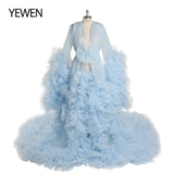 Elegant Maternity Photography Prop Pregnancy Dress for Photo Shooting Organza Ruffle Pregnant Women Dresses Maxi Maternity Gown