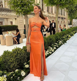 Sexy Orange Sheath Prom Dress Orange Evening Dress Y6234