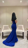 Elegant Blue Mermaid Evening Dress Blue Formal Dress Y6397