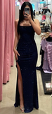 Glitter Sheath/Column Prom Dress with Split Charming Evening Dress Y4404